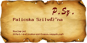 Palicska Szilvána névjegykártya